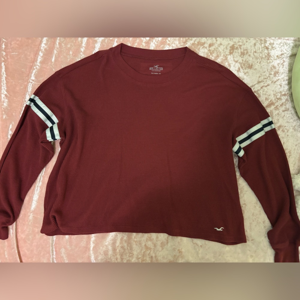 Waffle burgundy oversized shirt